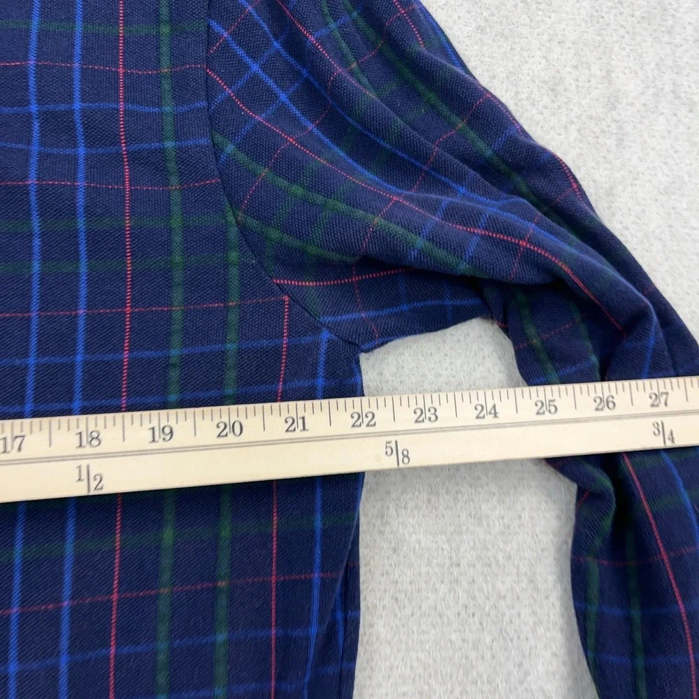 Vintage Polo Ralph Lauren Polo Shirt Men Large Blue Red Plaid Long Sleeve Rugby